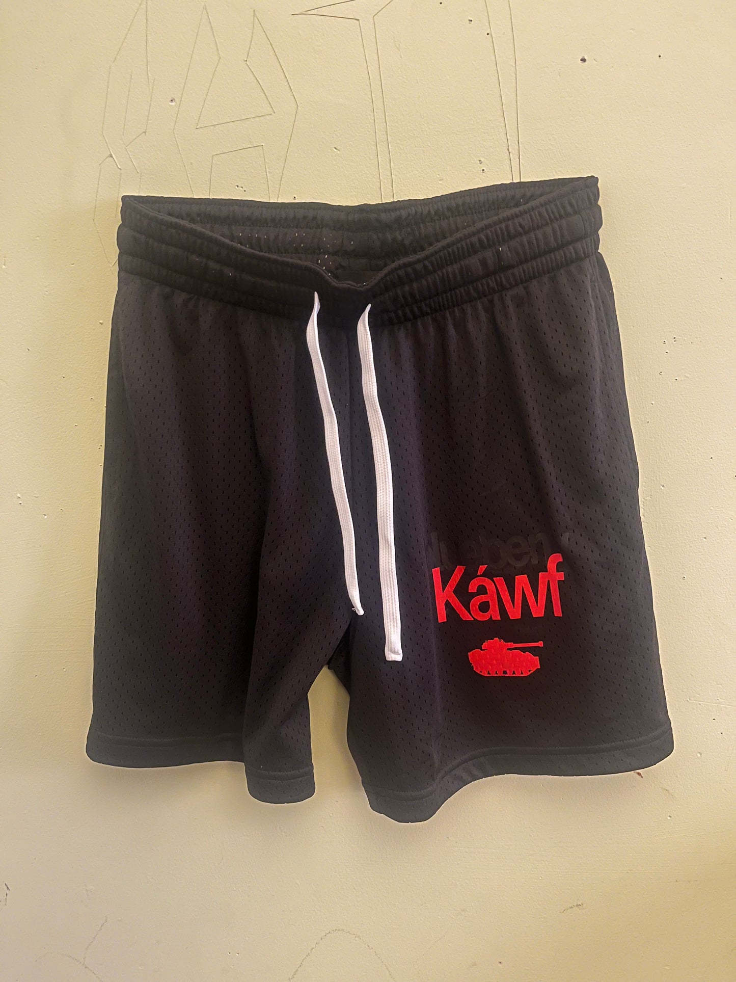 KAWF shorts.